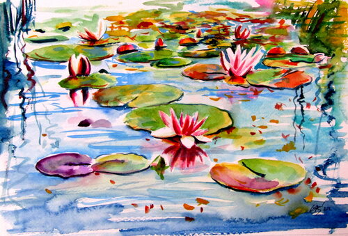 Water lily von Anna Brigitta Kovacs, Malerei kaufen auf Singulart