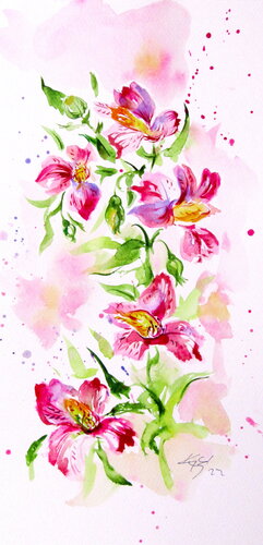Tropical floral II par Anna Brigitta Kovacs, Peinture en vente sur Singulart