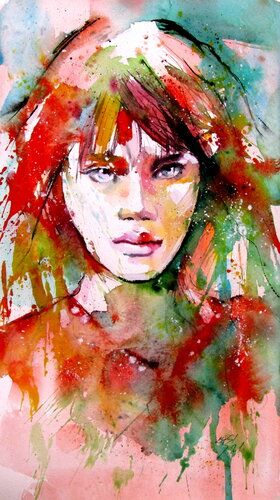 Beauty young girl von Anna Brigitta Kovacs, Malerei kaufen auf Singulart