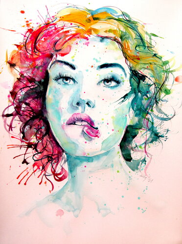 Charming girl XIII von Anna Brigitta Kovacs, Malerei kaufen auf Singulart