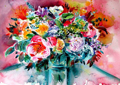 Still life with beautiful flowers Anna Brigitta Kovacs