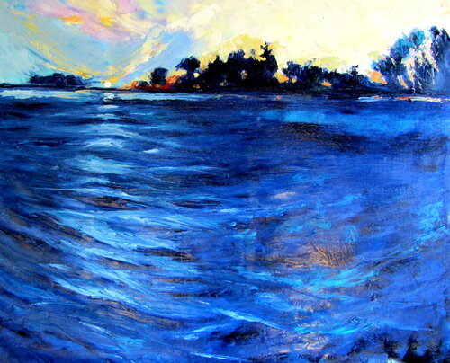 Dawn over the water von Anna Brigitta Kovacs, Malerei kaufen auf Singulart