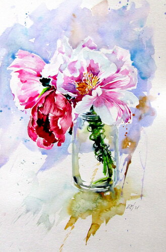 Bouquet of flowers di Anna Brigitta Kovacs, Pittura in vendita su Singulart
