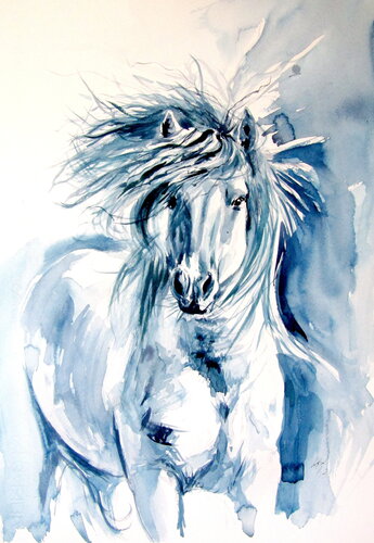 Majestic horse running di Anna Brigitta Kovacs, Pittura in vendita su Singulart