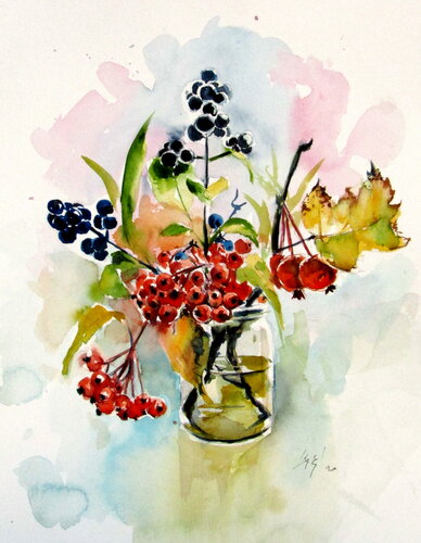 Autumn still life IV di Anna Brigitta Kovacs, Pittura in vendita su Singulart