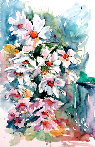 Wildflowers in my garden van Anna Brigitta Kovacs, Schilderij te koop op Singulart