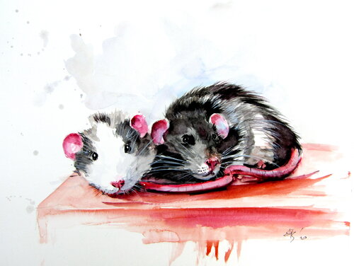 Rats by Anna Brigitta Kovacs, Painting for Sale on Singulart