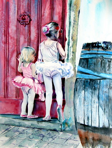 Little ballerinas by Anna Brigitta Kovacs, Painting for Sale on Singulart