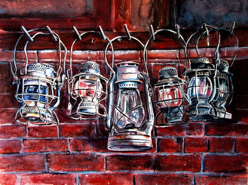 Hurricane lamp by Anna Brigitta Kovacs, Painting for Sale on Singulart