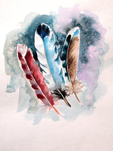 Feathers III von Anna Brigitta Kovacs, Malerei kaufen auf Singulart