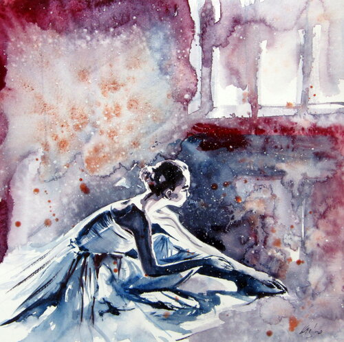 Resting ballerina by Anna Brigitta Kovacs, Painting for Sale on Singulart
