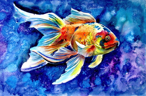 Goldfish by Anna Brigitta Kovacs, Painting for Sale on Singulart