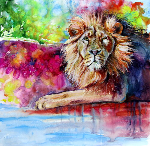 Lion de Anna Brigitta Kovacs, Pintura a la venta en Singulart