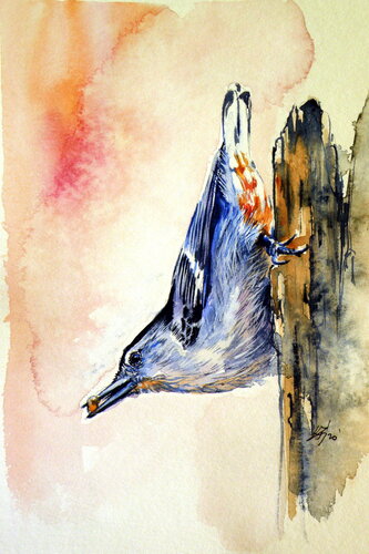 Eating bird par Anna Brigitta Kovacs, Peinture en vente sur Singulart