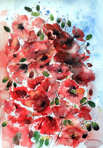 Red poppies di Anna Brigitta Kovacs, Pittura in vendita su Singulart