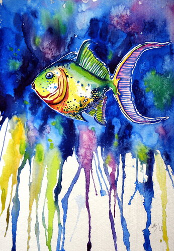 Fish von Anna Brigitta Kovacs, Malerei kaufen auf Singulart
