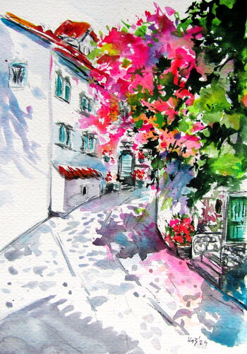 Summer street von Anna Brigitta Kovacs, Malerei kaufen auf Singulart