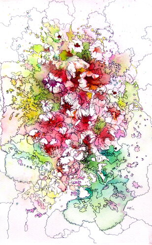 Flowers of spring by Anna Brigitta Kovacs, 회화 for Sale on Singulart