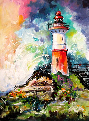 Lighthouse II von Anna Brigitta Kovacs, Malerei kaufen auf Singulart