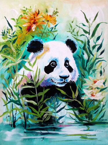 Panda par Anna Brigitta Kovacs, Peinture en vente sur Singulart