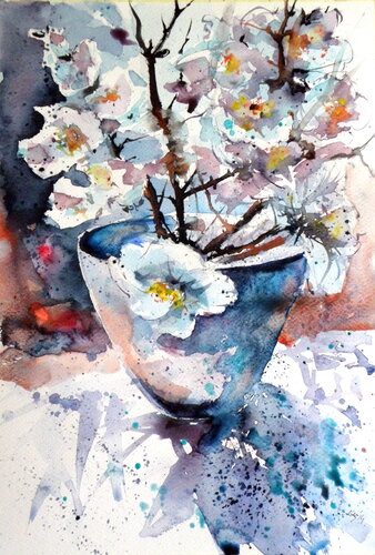 Still life with flowers par Anna Brigitta Kovacs, Peinture en vente sur Singulart