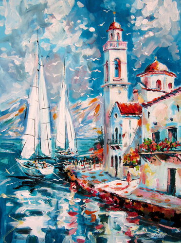 Summer in Greece von Anna Brigitta Kovacs, Malerei kaufen auf Singulart