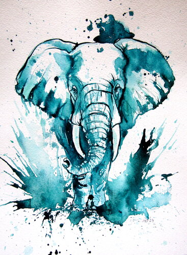 Elephant van Anna Brigitta Kovacs, Schilderij te koop op Singulart