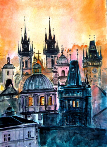 Prague van Anna Brigitta Kovacs, Schilderij te koop op Singulart