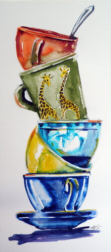 Cups by Anna Brigitta Kovacs, Painting for Sale on Singulart