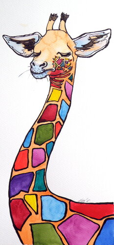 Giraffe van Anna Brigitta Kovacs, Schilderij te koop op Singulart