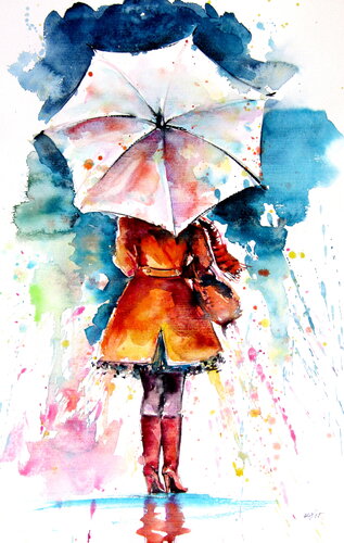 Autumn walk II de Anna Brigitta Kovacs, Pintura a la venta en Singulart