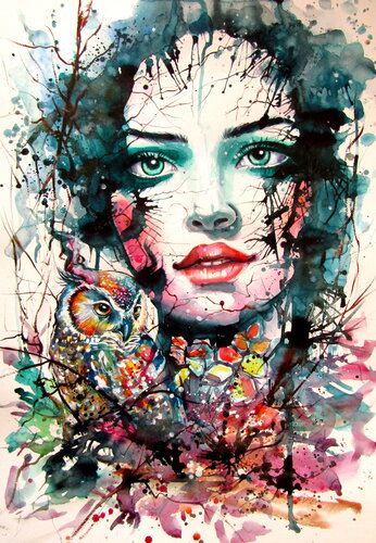 Protector of the forest de Anna Brigitta Kovacs, Pintura a la venta en Singulart