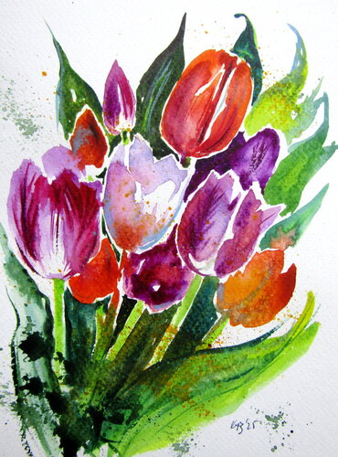 Tulips II van Anna Brigitta Kovacs, Schilderij te koop op Singulart