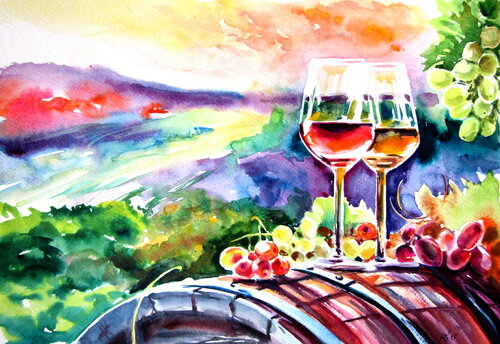 Wine II by Anna Brigitta Kovacs, Painting for Sale on Singulart