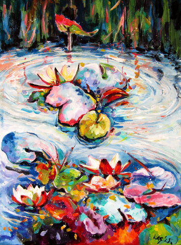 Water lily von Anna Brigitta Kovacs, Malerei kaufen auf Singulart