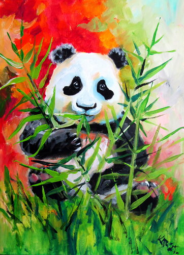 Panda II van Anna Brigitta Kovacs, Schilderij te koop op Singulart