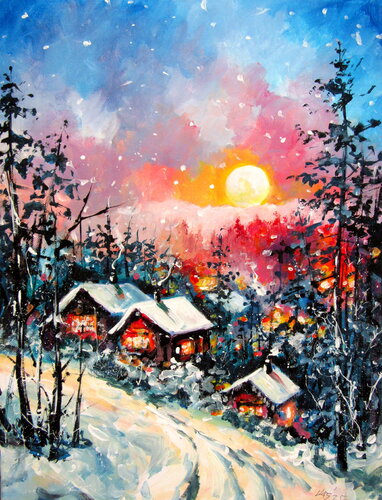 Wintertime V par Anna Brigitta Kovacs, Peinture en vente sur Singulart