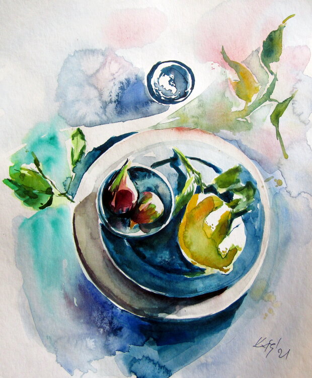 Still life with lemon and figs Anna Brigitta Kovacs