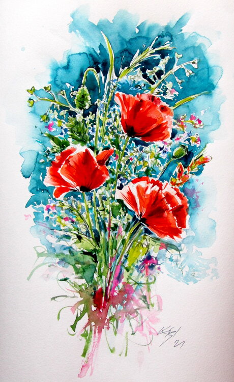 Beautiful red poppies II Anna Brigitta Kovacs