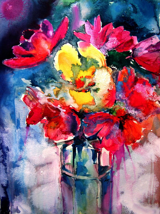 Still life with spring flowers Anna Brigitta Kovacs