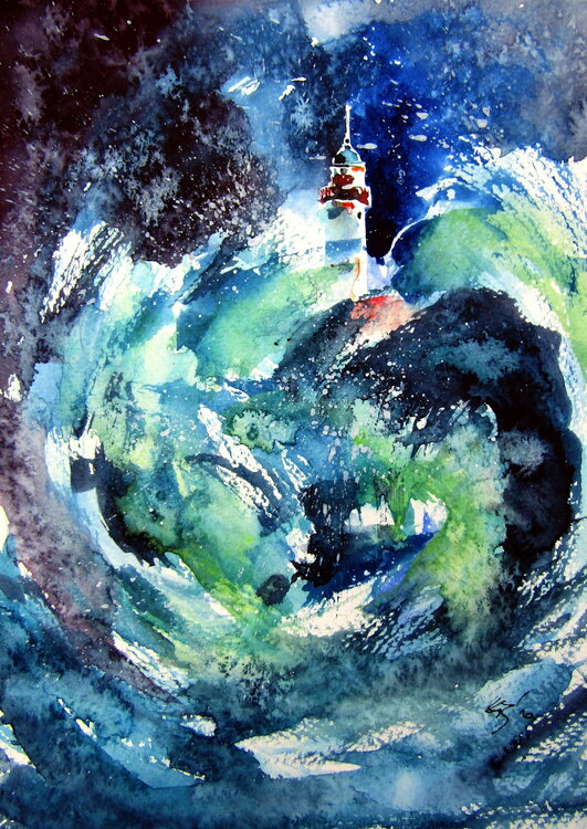 Lighthouse at storm II Anna Brigitta Kovacs