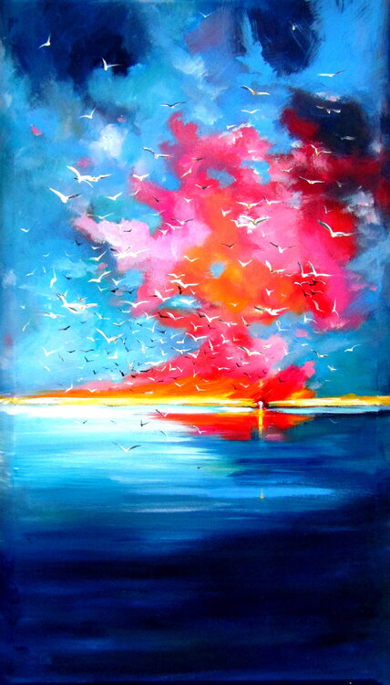 Sunset with brds Anna Brigitta Kovacs