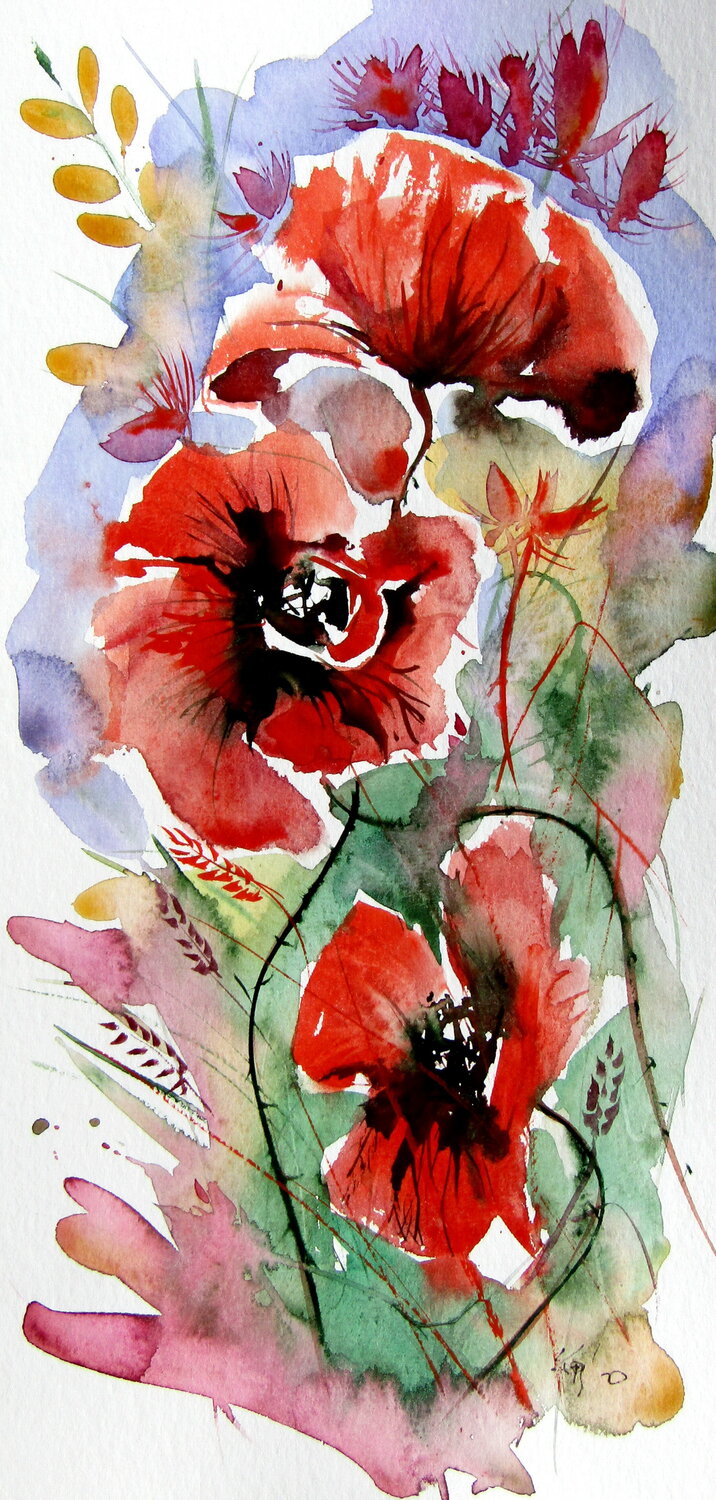 Playful poppies VI Anna Brigitta Kovacs
