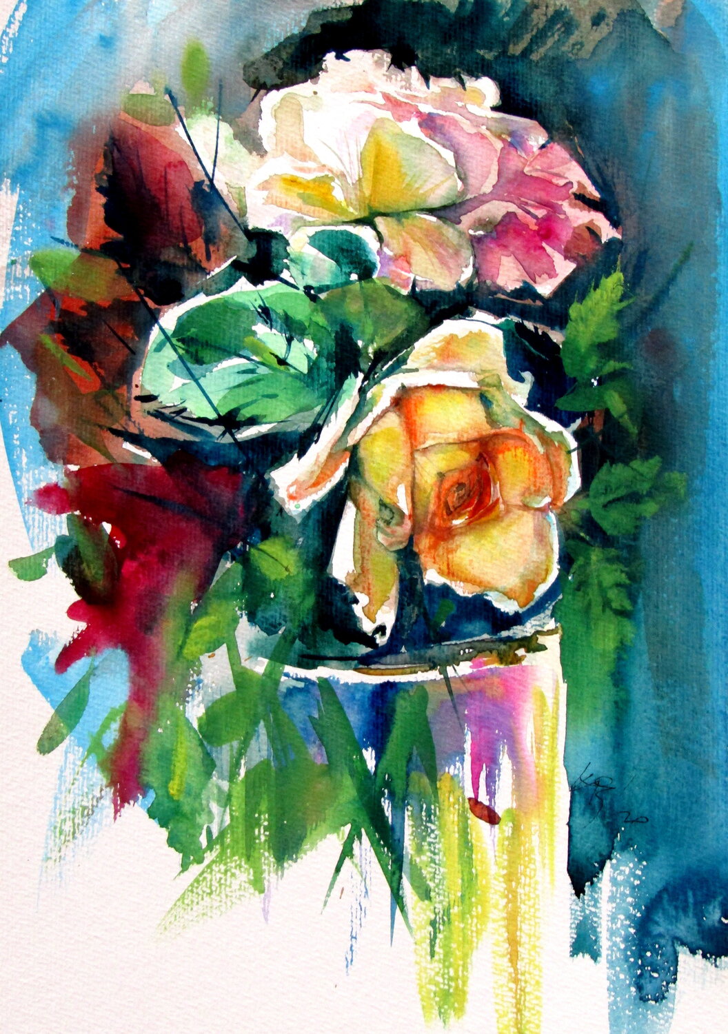 Still life with roses Anna Brigitta Kovacs