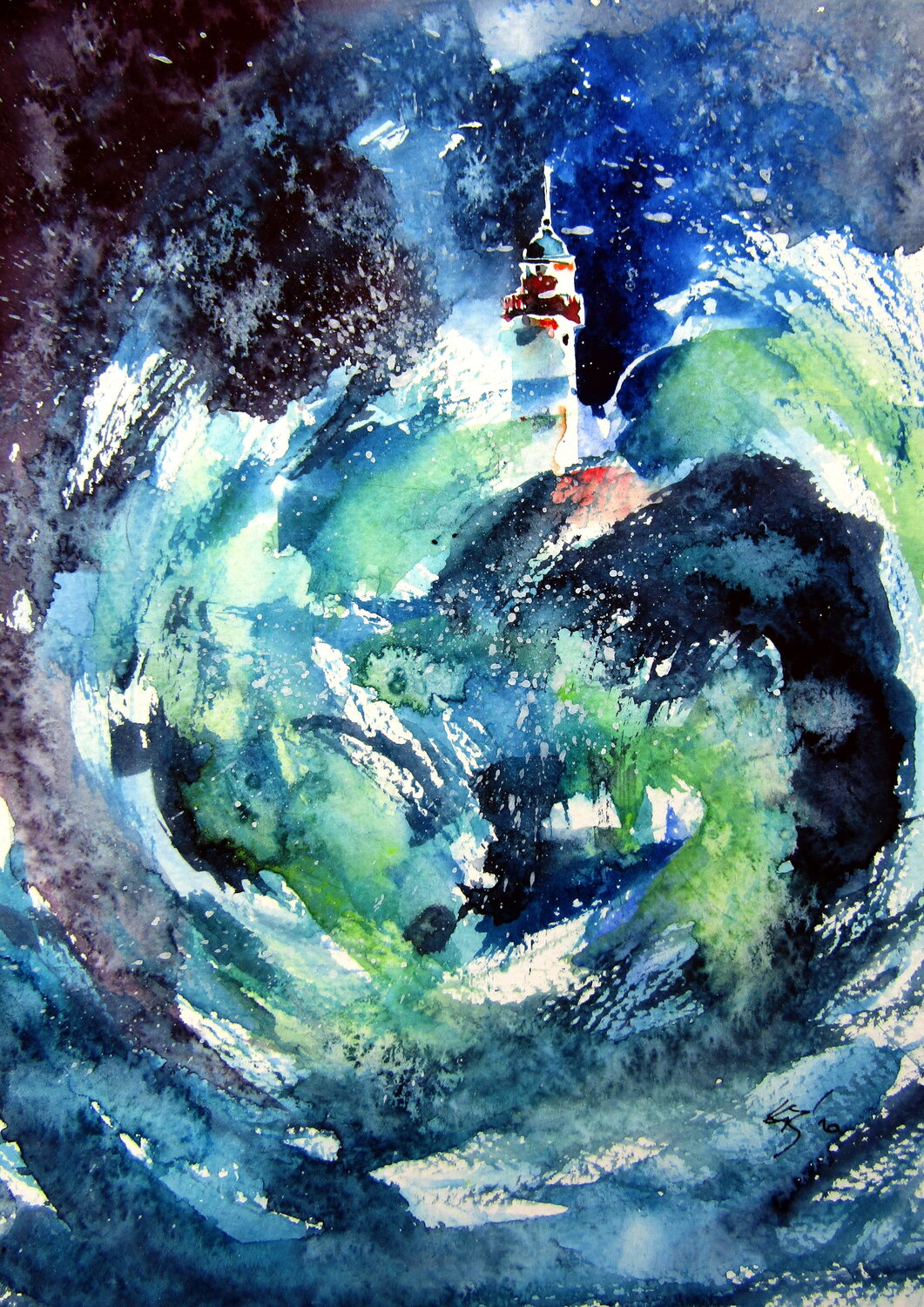 Lighthouse at storm II Anna Brigitta Kovacs