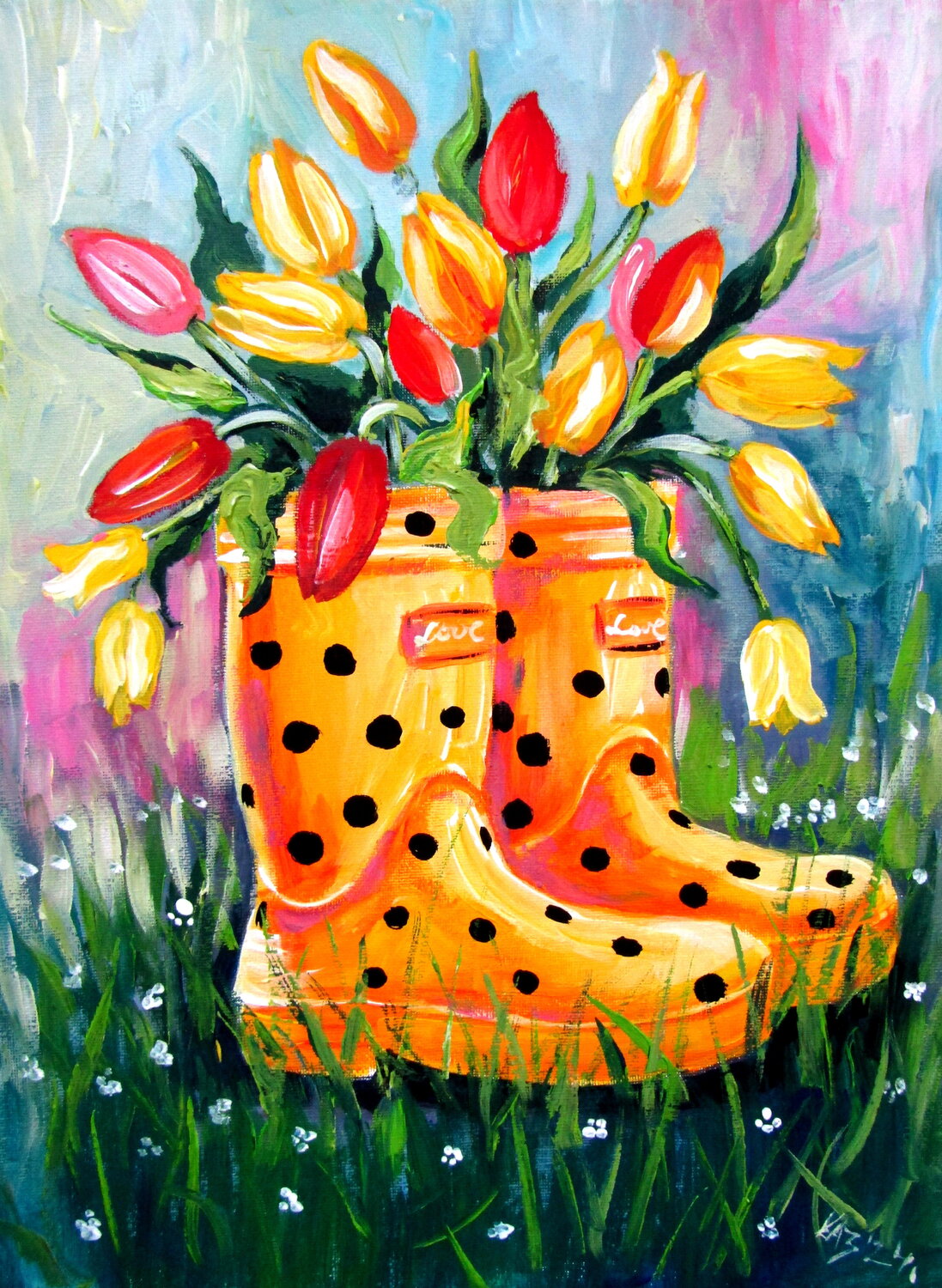 Tulipss with rubber boots Anna Brigitta Kovacs