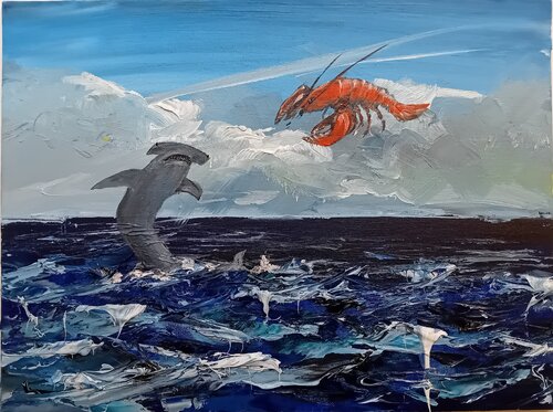 Cooked Lobster VS. Hammer Head von Enver Gürsev, Malerei kaufen auf Singulart