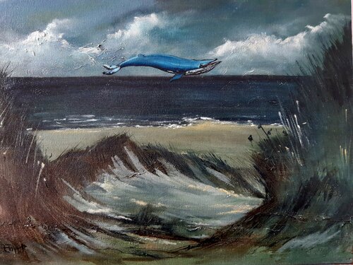 Zoned Blue Whale di Enver Gürsev, Pittura in vendita su Singulart