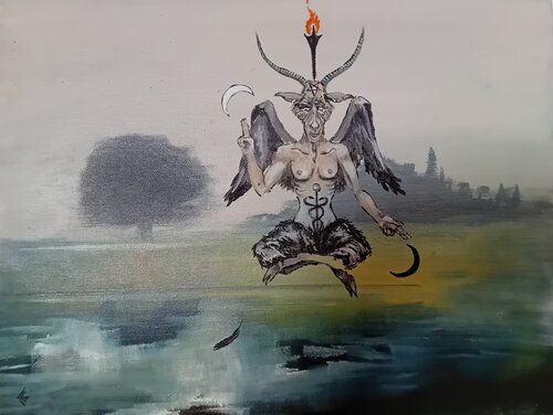 Levitating Baphomet von Enver Gürsev, Malerei kaufen auf Singulart
