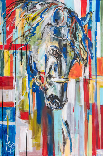 Bunter Lipizzaner di Andrea Grossmann, Altri media in vendita su Singulart